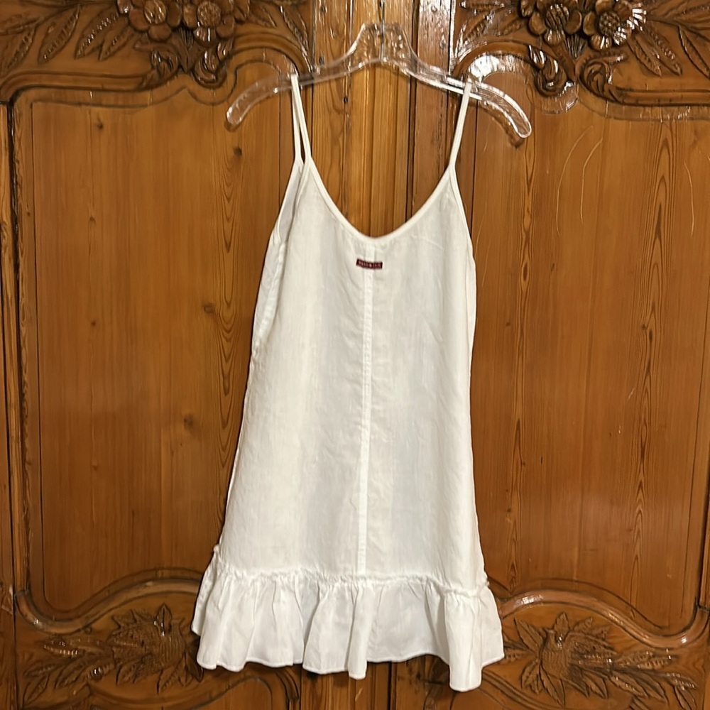 Hard Tail Forever Ruffle Front 100% Linen Dress - Picture 4 of 7